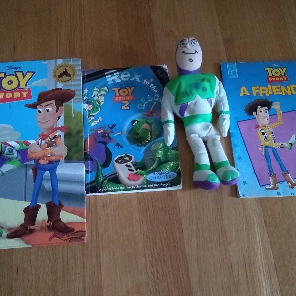 Mouse Works Disney Toy Story 1996 + Toy Story a Friend is .... + Plush Vintage
